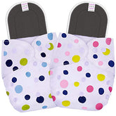 Reusable Baby Cloth Diaper with Adjustable Snap Buttons and Inserts (Set of 2)